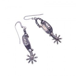 Boucles d'oreilles Cheval Eperons Western - argent