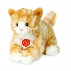 Peluche chat roux et blanc - 24 cm